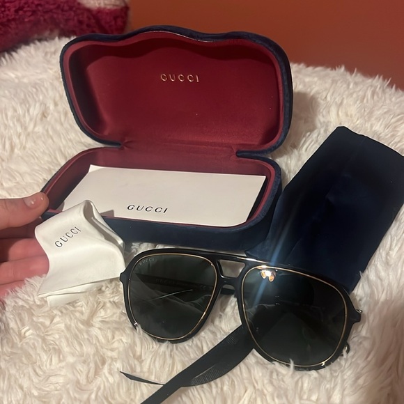 Gucci Aviator-Frame Acetate Sunglasses 1077S new in box - Picture 4 of 12